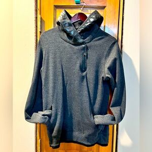 Fox Hoodie, button Zipper Neck